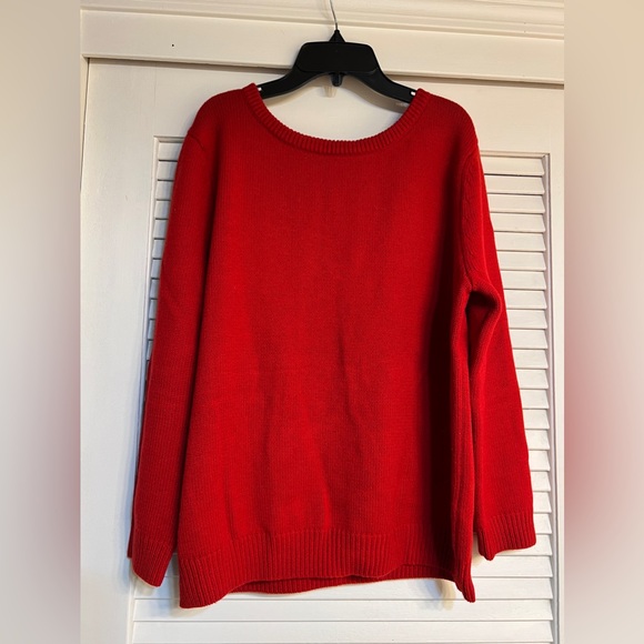 BA&SH Lady Pullover Embellishing Red Sweater - Picture 5 of 6